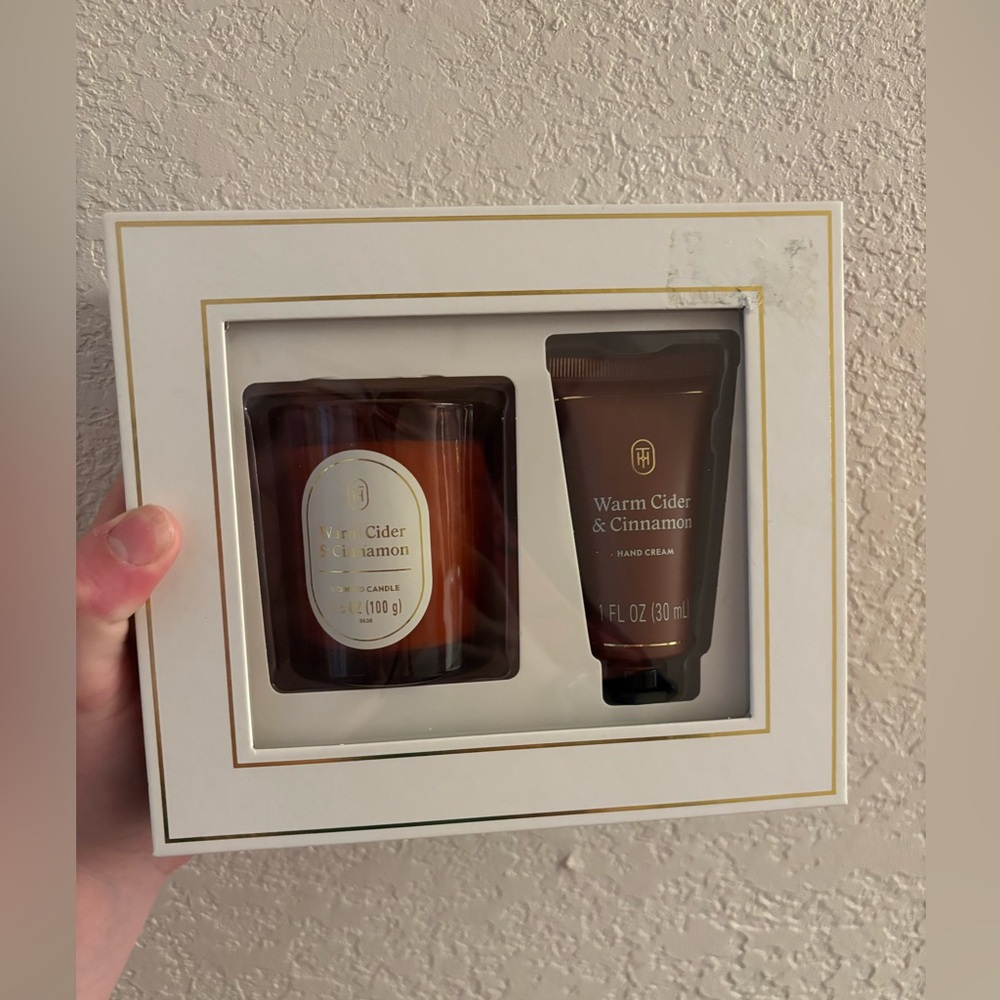 Threshold Warm Cider & Cinnamon Candle and Hand Cream Gift Set - NWT